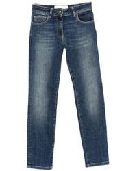 Elisabetta Franchi - Faded-Effect Embroidered-Logo Jeans - Lyst