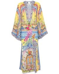 CAMILLA - V-Ausschnitt-Midikleid Mit Blumen-Print - Lyst