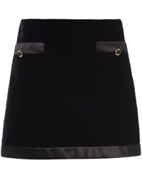 Miu Miu - Velvet-effect A-line Miniskirt - Lyst