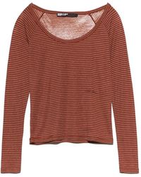 Bimba Y Lola - Fitted Linen T-Shirt With Stripes - Lyst