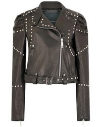 John Richmond - Stud-Embellished Leather Jacket - Lyst