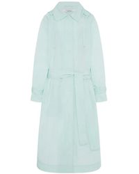 Another Tomorrow - Belted Hooded Trench Coat - Lyst