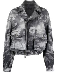 DSquared² - Giacca denim con stampa camouflage - Lyst