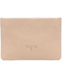 Patrizia Pepe - Logo-Appliqué Clutch Bag - Lyst