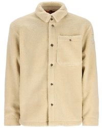 Napapijri - Logo-Embroidered Fleece Shirt Jacket - Lyst
