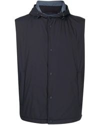 Herno - Hooded Press-Stud Sleeveless Gilet - Lyst