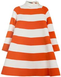 A.W.A.K.E. MODE - Striped Asymmetric-Collar Mini Dress - Lyst