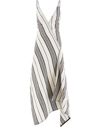 Ferragamo - Asymmetrisches Kleid mit Streifen - Lyst