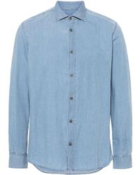 Peserico - Cotton Denim Shirt - Lyst