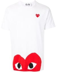 COMME DES GARÇONS PLAY - Heart print T-shirt - Lyst
