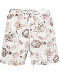Eleventy - Floral-print Swim Shorts - Lyst