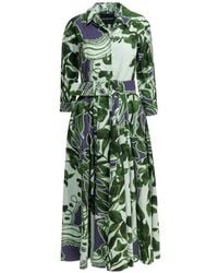 Samantha Sung - Laurent Belted Floral-Print Shirt Midi Dress - Lyst