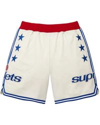Supreme - X Mitchell & Ness Teams Star-Print Basketball Shorts - Lyst