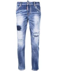 DSquared² - Jeans crop con effetto vissuto a vita bassa - Lyst