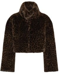 ROTATE BIRGER CHRISTENSEN - Faux-Fur Crop Jacket - Lyst