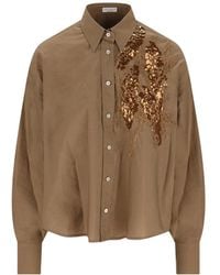 Brunello Cucinelli - Hemd Mit Pailletten - Lyst