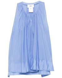 SOLOTRE - Ruffled-Trim Blouse - Lyst