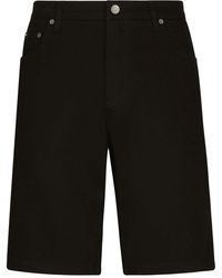 Dolce & Gabbana - Jeans-Shorts mit Logo-Applikation - Lyst