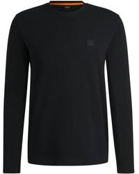 BOSS - Logo-Plaque Long-Sleeve Sweater - Lyst