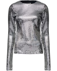 MM6 by Maison Margiela - Metallic Long-Sleeve T-Shirt - Lyst