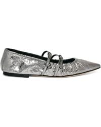 MSGM - Ballerines À Fini Métallisé - Lyst