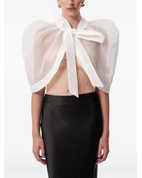 Concepto - Fade Bow-Detail Puff-Sleeve Sheer Cape - Lyst