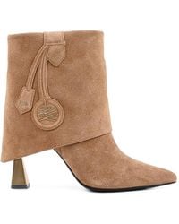 KARL LAGERFELD - Logo-Plaque Foldover-Detail Ankle Boots - Lyst