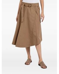Brunello Cucinelli - Belted Wrap Midi Skirt - Lyst