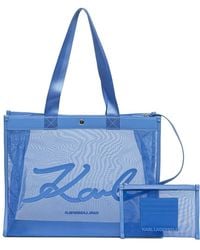 KARL LAGERFELD - Mesh Logo-Patch Tote Bag - Lyst