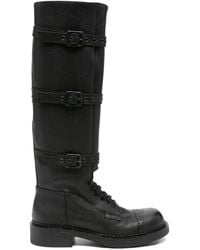 P.A.R.O.S.H. - Buckle-Strap Lace-Up Boots - Lyst