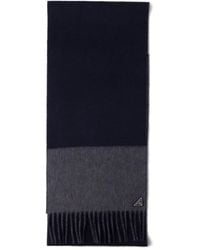 Prada - Sjaal Met Franje En Triangle-Logo - Lyst