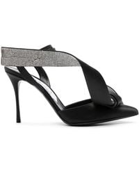 Sergio Rossi - Marquise 100Mm Bow-Detail Satin Pumps - Lyst