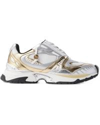 Versace - Icaro Metallic Mesh & Leather Sneakers - Lyst