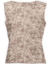 Emme - Floral-Embroidered Sleeveless Top - Lyst