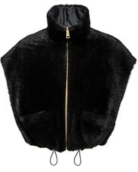 Prada - High-Neck Reversible Slim-Fit Shearling Gilet - Lyst