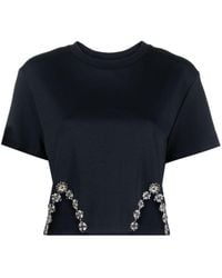 Sandro - Crystal-embellished Cropped T-shirt - Lyst