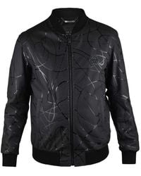 Philipp Plein - Leren Bomberjack Met Python-Effect - Lyst