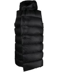 Rick Owens - Veste de superposition noire rembourrée en duvet à capuche - Lyst