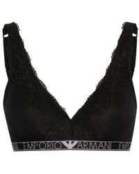 Emporio Armani - Lace-detail Bra - Lyst