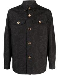 Versace - Barocco-Jacquard Cotton Shirt Jacket - Lyst