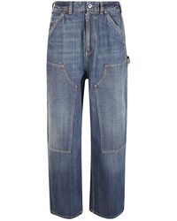 Maison Margiela - Stitching-Detailing Distressed Wide-Leg Jeans - Lyst