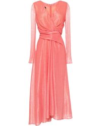 Talbot Runhof - Wrap-Design Midi Dress - Lyst