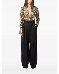 Nina Ricci - Marble-Motif Bell-Cuffs Shirt - Lyst