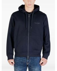 ARMANI EXCHANGE - Hoodie Zippé À Logo Imprimé - Lyst