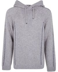 Giorgio Armani - Contrast-Stitch Alpaca Hoodie - Lyst