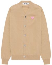 COMME DES GARÇONS PLAY - Heart-Patch V-Neck Cardigan - Lyst