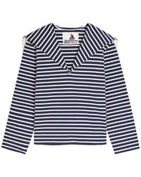 Les Vacances d'Irina - Striped V-Neck Top - Lyst