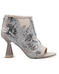 Kat Maconie - Sequin-Embellished Peep-Toe Ankle Boots - Lyst