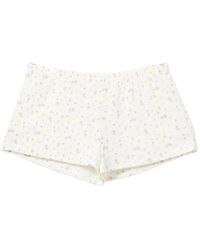 AAPE BY A BATHING AP - Floral-Print Pointelle-Knit Shorts - Lyst