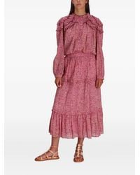 Isabel Marant - Ruffled Print Long Skirt - Lyst